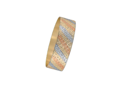 Tri Tone Plated | Diamond Cut Bangles